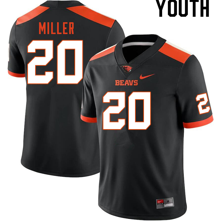 Youth #20 John Miller Oregon State Beavers College Football Jerseys Sale-Black